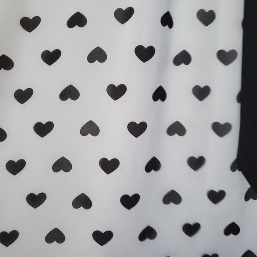 NWT New York & Company White and Black Hearts Women's Shift Dress - Picture 12 of 16